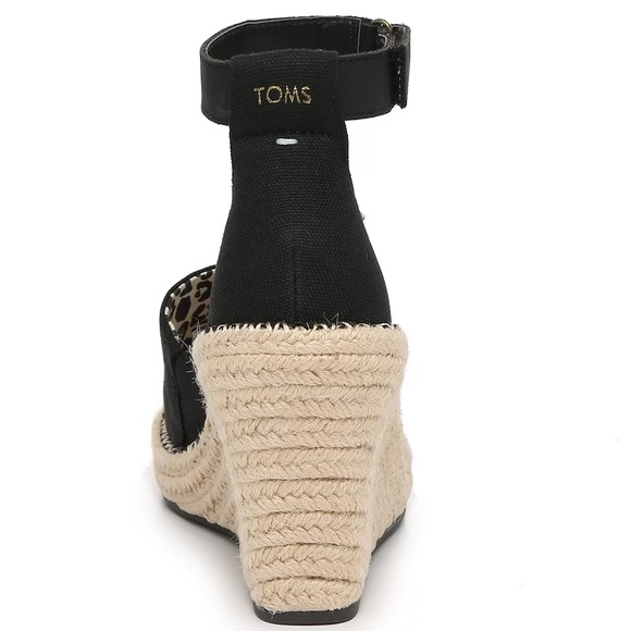 NWOT TOMS Women’s Marisol Espadrille Wedge Sandal. Size: 8.5 Color: Black - Picture 7 of 13
